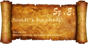 Szoták Euridiké névjegykártya